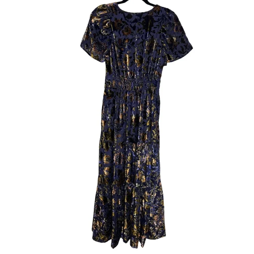 Anthropologie The Somerset Maxi Dress‎ Velvet Edition Purple Size XS Boho - Picture 3 of 9